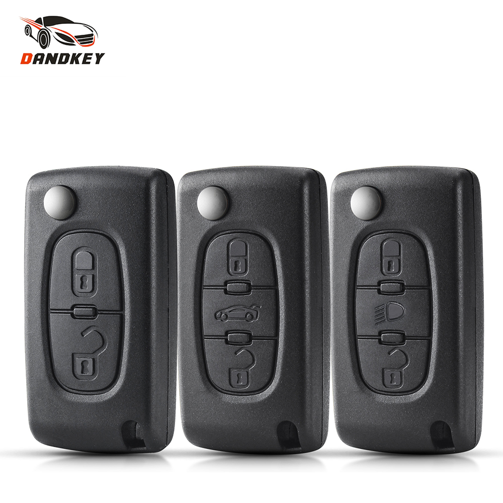 Dandkey para Citroen C2 C3 C4 C5 Berlingo Xsara Picasso para Peugeot 306 407 807 CE0523 CE0536 2/3/4BNT carcasa de llave de coche remota con tapa