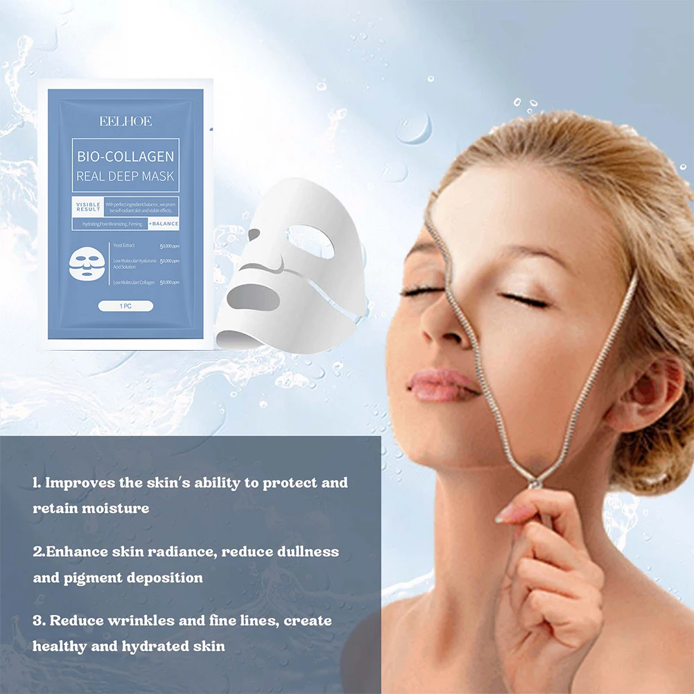BioCollagen Real Deep Moisturizing Mask Anti-Wrinkle Lifting Face Mask Hydrolyze Collagen Soluble Collagen Sheet Mask