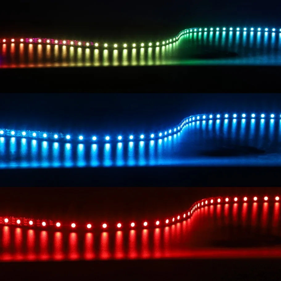 WS2812B 5050 RGBIC Smart LED Strip WS2812 Individually Addressable IC 30/60/144Pixels/Leds/m Light DC5V Black IP30/67 Waterproof