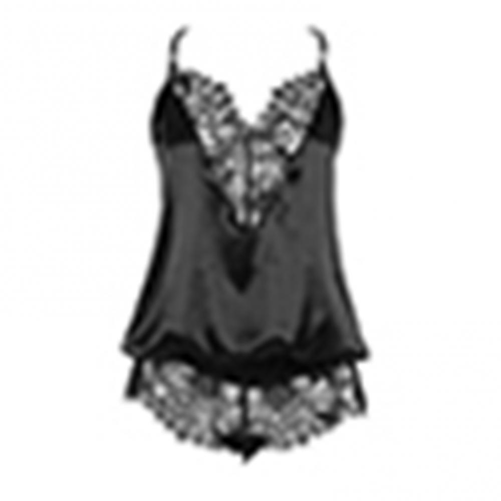 セクシーな女性のレースのパジャマジャンプスーツ V ネック背中の開いたエロナイト服ワンピースカバーオール女性シルクパジャマネグリジェベビードール