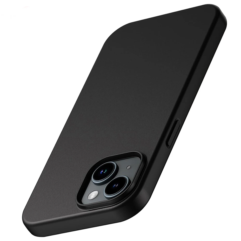 Роскошный матовый силиконовый мягкий чехол для iPhone 16, 15, 14 Plus 13 12 Mini 11 Pro XS Max X XR SE 7 8 Plus, ультратонкий однотонный черный чехол