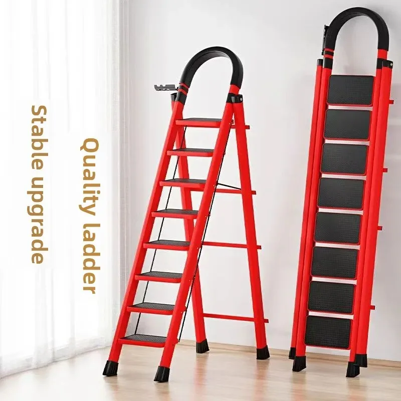 Escalera en espiga para el hogar, escalera plegable telescópica multifuncional para interiores, escalera de escalada gruesa, escaleras mecánicas