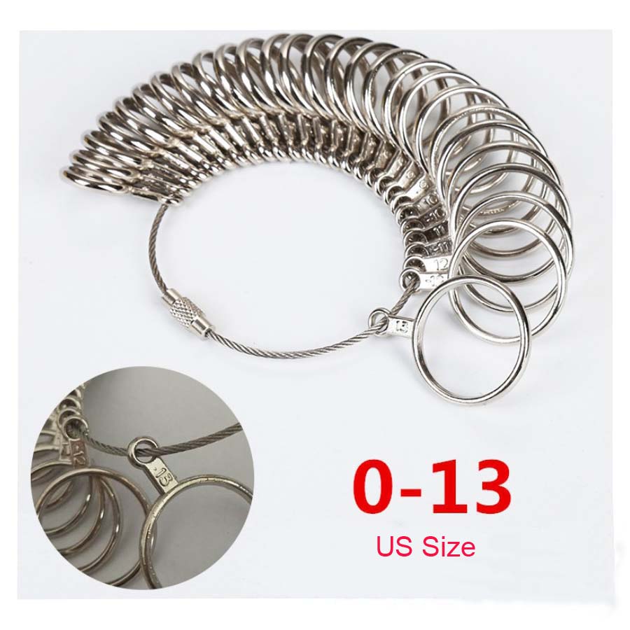 Metal Finger Ring Sizer - Aluminum Alloy Ring Gauge Measuring Tool for Jewelry Making, Mandrel Standard Size
