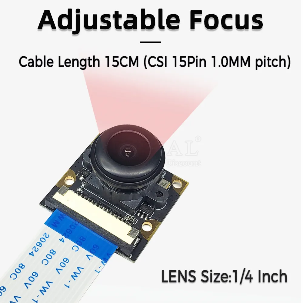 Módulo de cámara OV5647 para Raspberry Pi 3B 4B 3B + enfoque ajustable 120 130 200 160 grados 3,6 MM HD 5 millones de píxeles visión nocturna