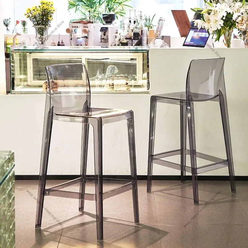 Cadeiras altas de bar de jantar, escritório, estilo nórdico, veludo, bancos de bar, luxo, design acrílico transparente, banqueta, móveis para casa, hbbc