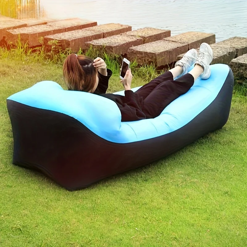 Sofá inflable perezoso, silla para exteriores, sofá inflable portátil, sofá plegable para acampar, muebles de exterior, tumbona inflable para playa