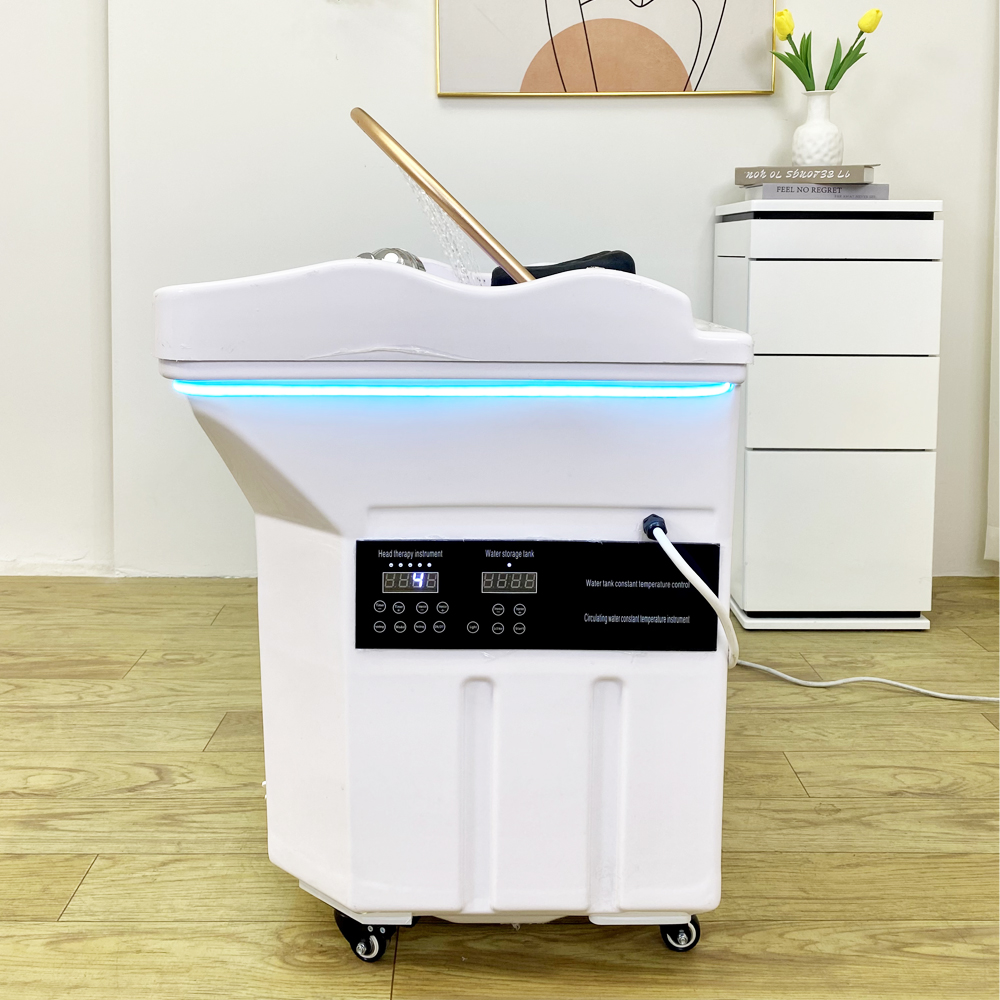 Head SPA Shampoo Basin with 60L Water Storage Tank, Water Heating, No Need to Connect Water Pipe, Head SPA Basin for Massage Bed