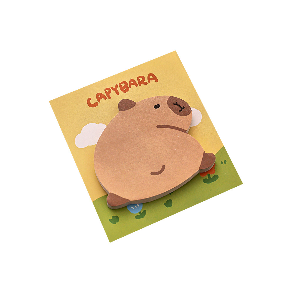 Bloc de notas de dibujos animados para estudiantes, Bloc de notas adhesivas Kawaii, Capybara Irregular, papelería escolar, 5 unidades por lote