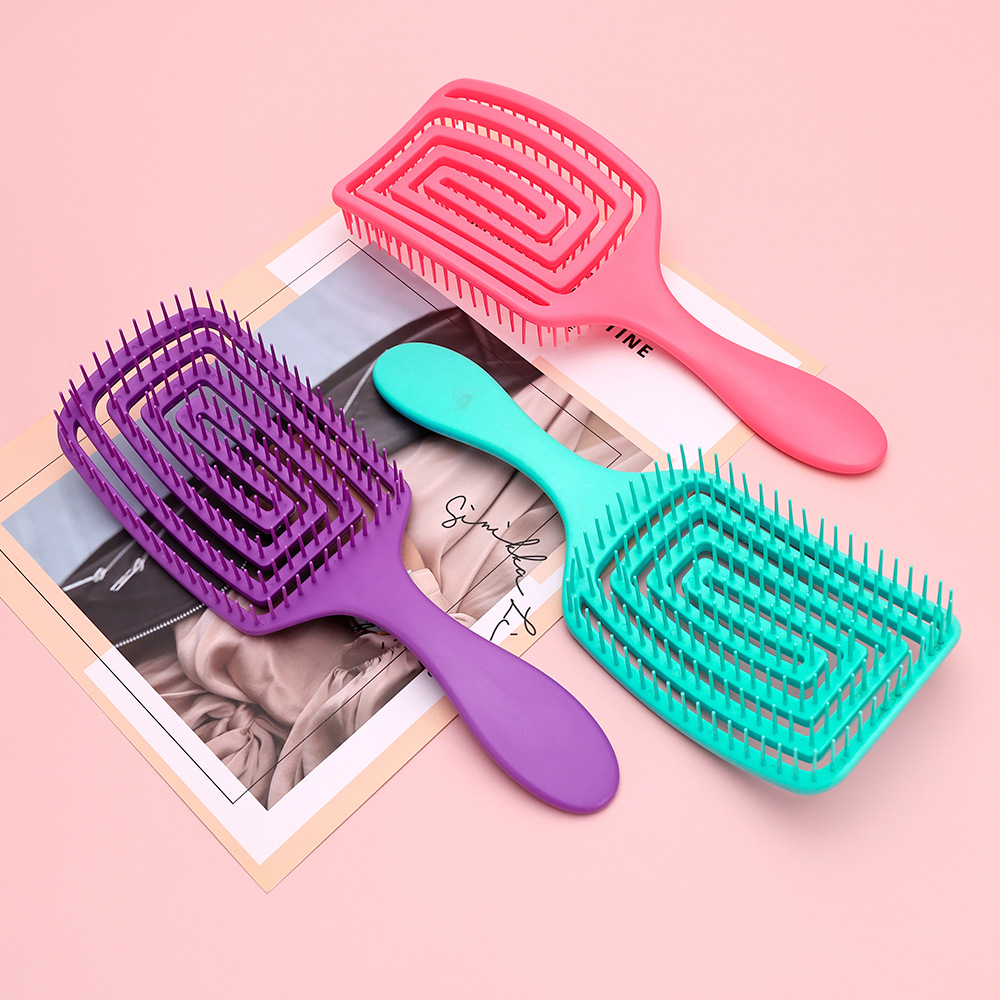 Salone di moda Pettine a denti larghi Parrucchiere Styling Pettine da massaggio Pettine curvo per la cura dei capelli Rimozione dei grovigli Accessori da barbiere