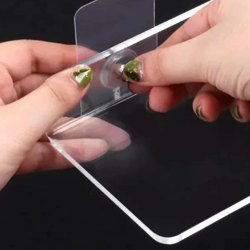 Clear Acrylic Wall Shelf Hanging Panel Perforated Bathroom Toilet Kitchen Storage Rack Acrylic Thickened Strong Stickers