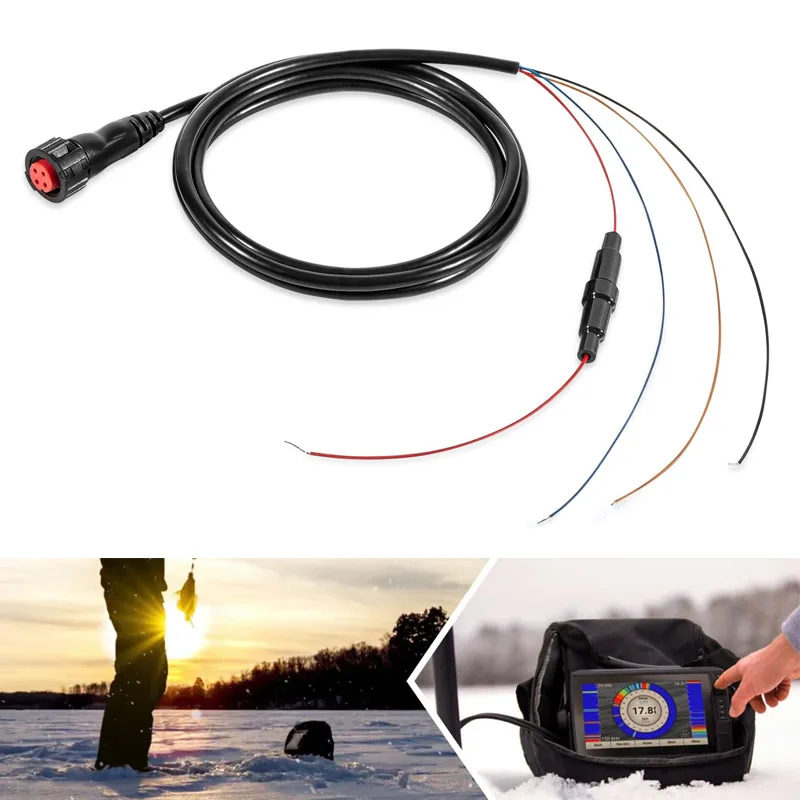 #010-00000-00 Strom-/Datenkabel mit Gewinde 4-polig passend für Garmin-Wandler Echomap Chirp/Plus/UHD, GPSMAP & für Panoptix