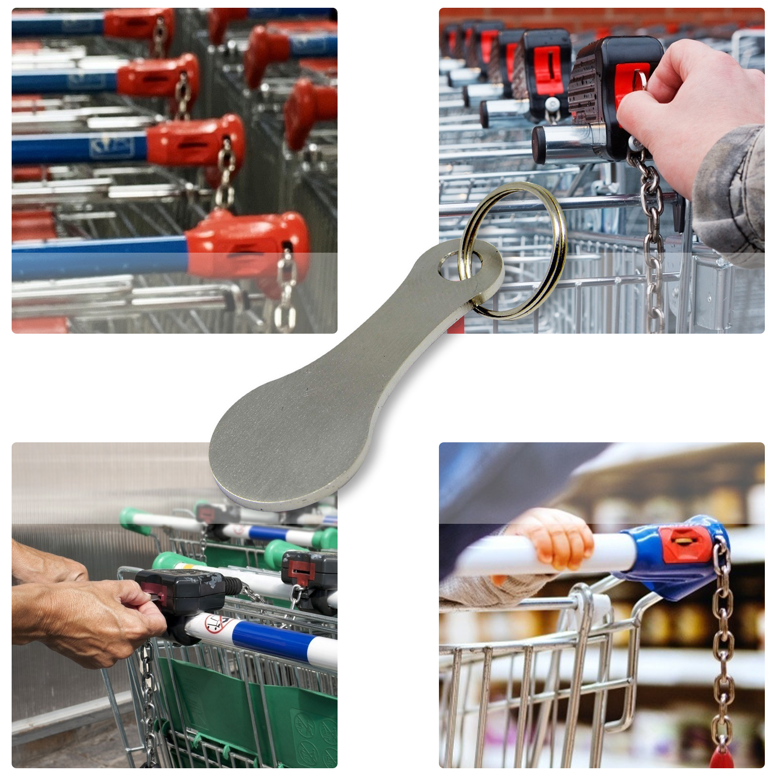 Llavero de aleación de aluminio, fichas para carrito de compras, llaveros de regalo Unisex, decoraciones para carrito de compras, carritos de compras de comestibles