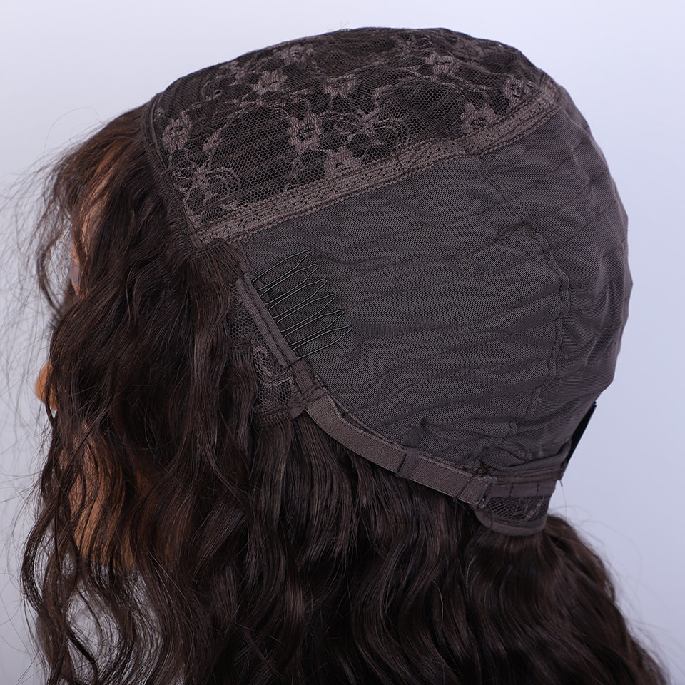 น้ําผึ้ง Curly Bob วิกผมผมมนุษย์ด้านข้าง Pre Plucked Big Fluffy สีน้ําตาลผสมสีบลอนด์ Glueless Bob Curly วิกผม Fringe Bangs