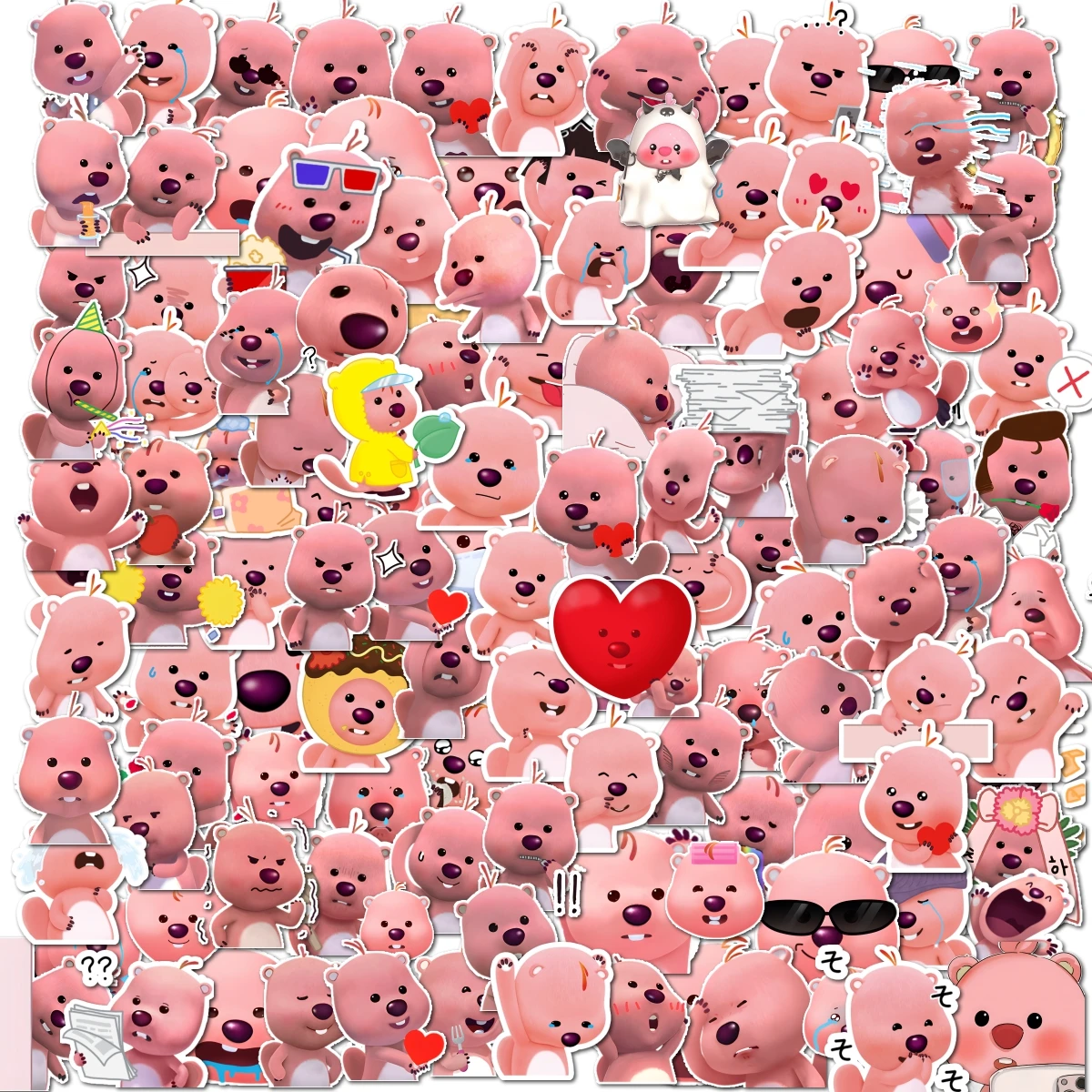 100 pezzi simpatico anime Loopy adesivi cartoni animati diario decalcomanie skateboard laptop moto impermeabile giocattoli per bambini fresco pacchetto di adesivi fai da te
