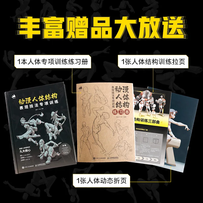 Formación especial sobre animación, técnicas de expresión de estructura del cuerpo humano, estructura corporal, libros básicos pintados a mano