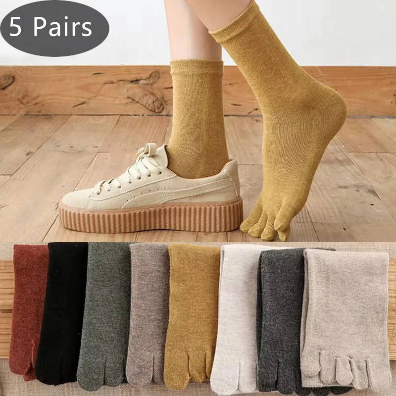 5 Cặp/lô Cotton 5 Ngón Tay Ngắn Cổ Dành Cho Người Phụ Nữ Cô Gái Chắc Chắn Thoáng Khí Mềm Mịn Bông Tai Kẹp Vớ Ngón Chân Hot Bán