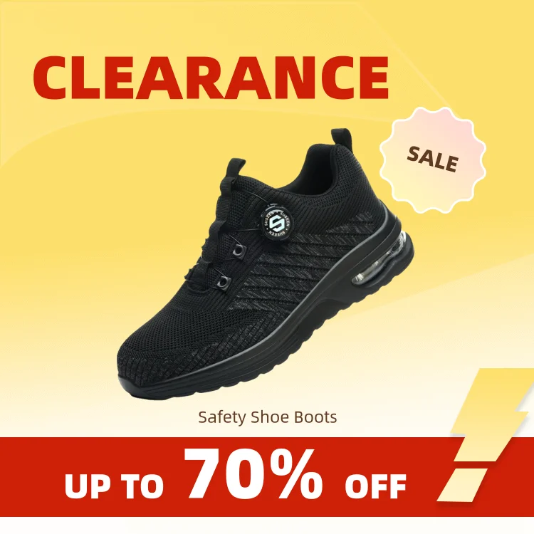 Clearance_Nuevos zapatos de seguridad con hebilla giratoria para hombre, botas de trabajo ligeras antiimpacto y antiperforación, diseño deportivo de moda para exteriores