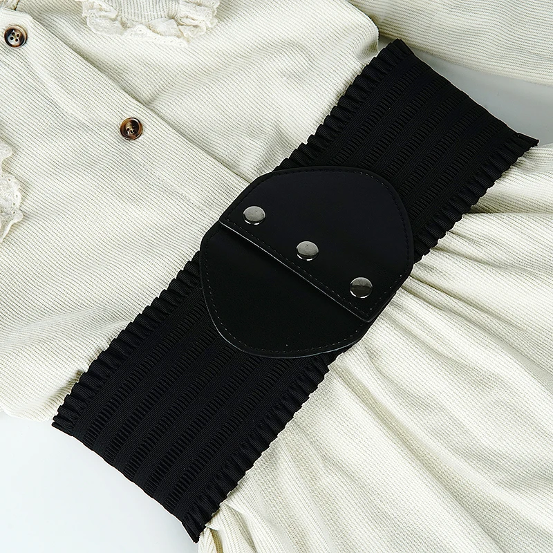 High Elastic Elastic Women's Belt Bohemian Elastic Pu Belt Women's Elastic Tight Waist Belt Jeans Dress Elastic Wide Belt