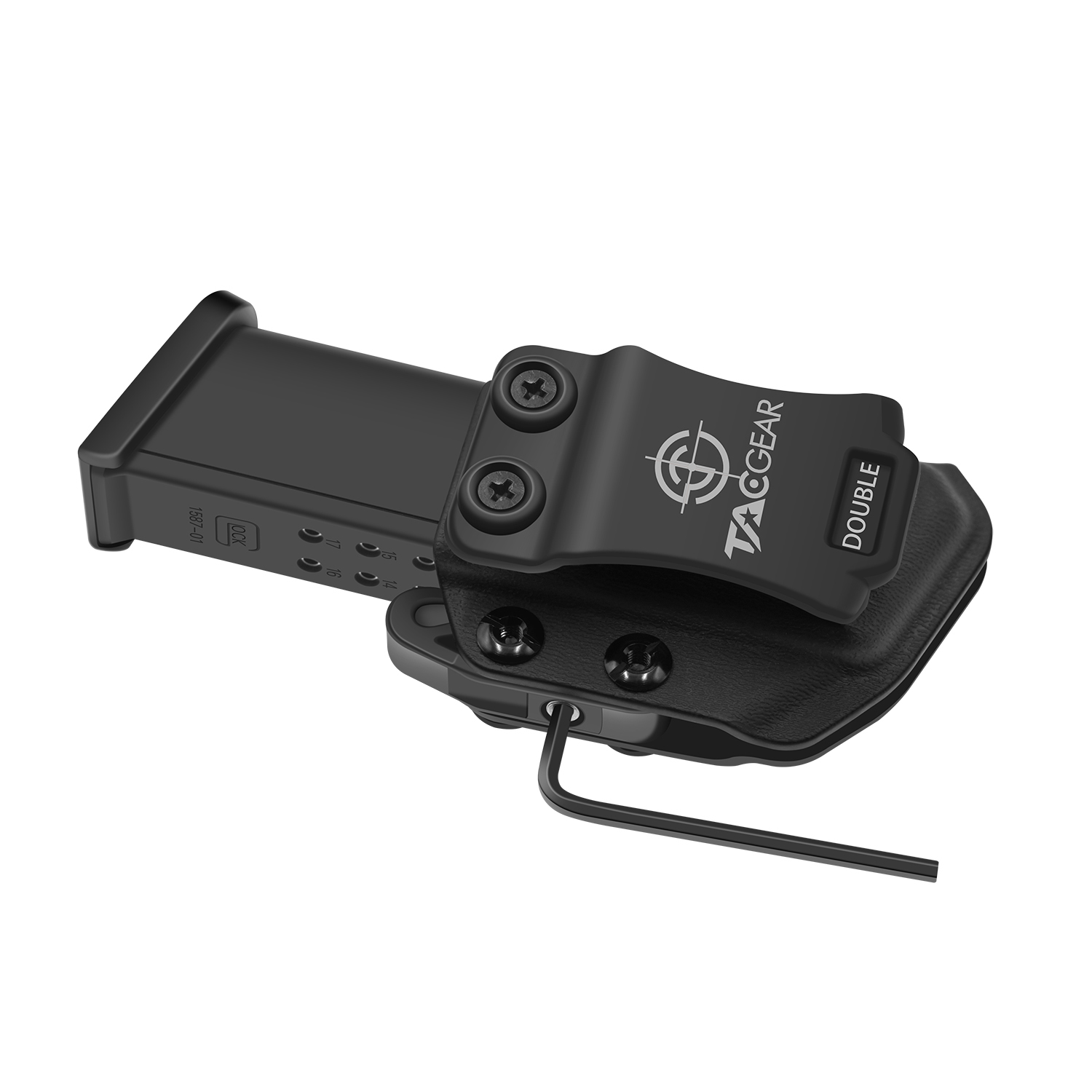 IWB OWB マグポーチ左右ハンドシングドゥベスタックベルトクリップマガジンポーチ 9 ミリメートル .40 ピストルマグホルスターハンドガンマグキャリア