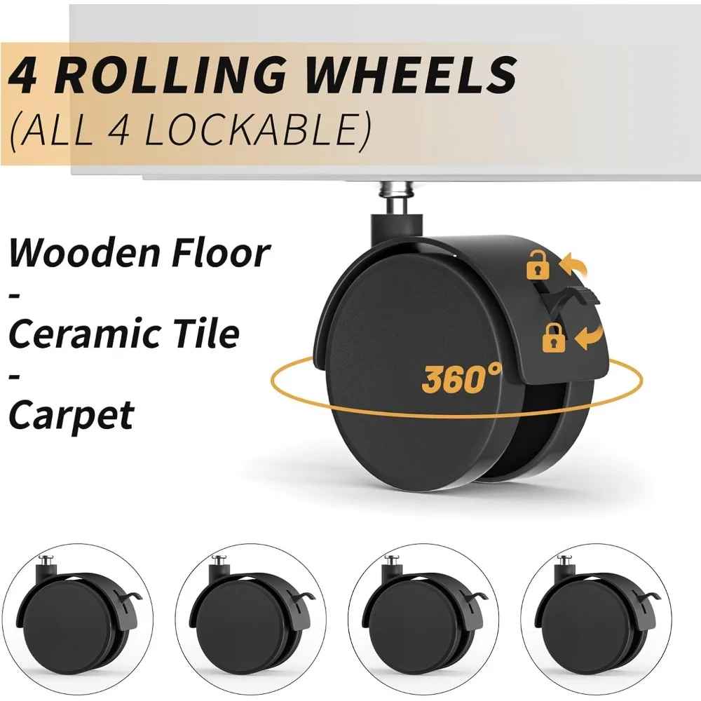 Professional acetone resistant nail table with drawers