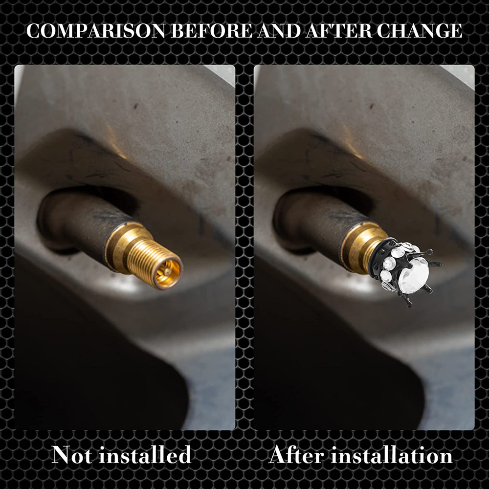 AQTQAQ-Strass Válvula Stem Caps, Chrome Crown, Bling Bling, Pneu, Carro, Automático, Bicicleta, Rodas de Motocicleta, 4pcs, Conjunto