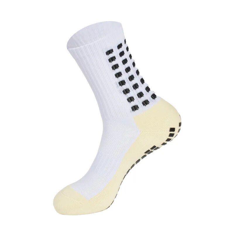 Hochwertige professionelle Fußball-Mid-Tube-Socken, selbstklebende Handtuchsohle, rutschfeste Sportsocken
