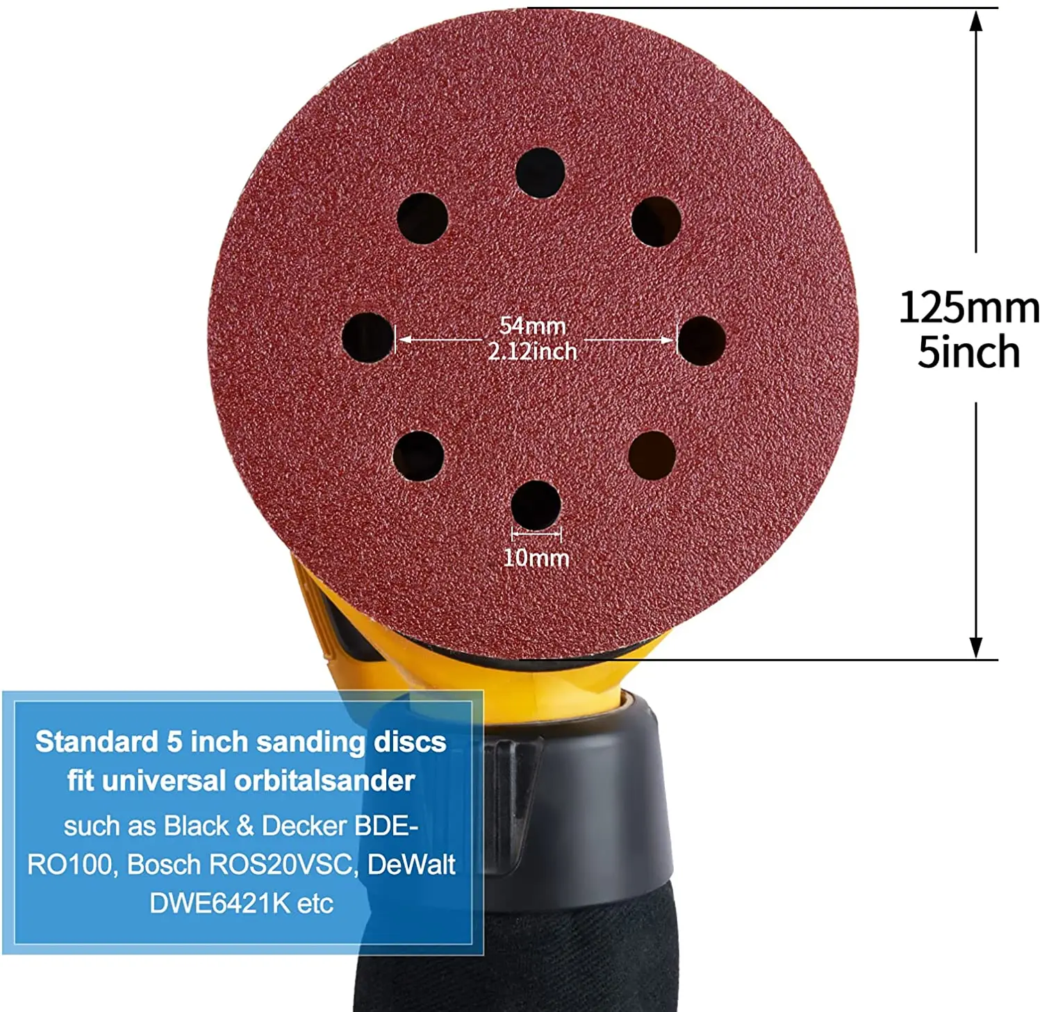 10PCS/5PCS 5 Inch 8 Hole Sanding Discs Hook and Loop Adhesive Sandpaper for Random Orbital Sander 40-3000 Grits Abrasive Sheets