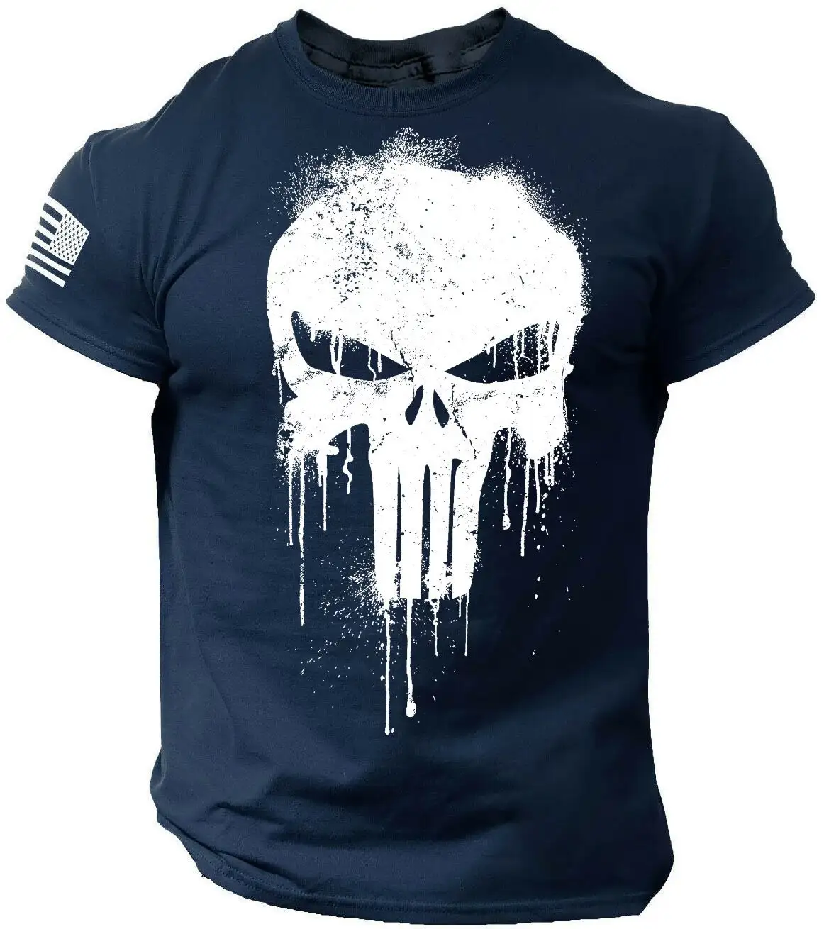 夏のメンズ 3D プリント軍事愛国スケルトンドロップ Tシャツファッション特大クルーネックスポーツウェアメンズ Tシャツ