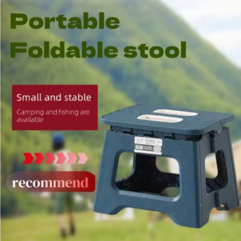 ‌2025 Portable Folding Stool for Adults Kids - Lightweight Camping Fishing Saddle Chair Thickened Plastic Small Folding Stool