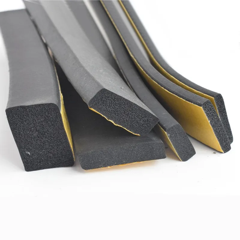 Cao Su Tự Dính Xốp Cói Dây Width10-30mm Dày 2-20Mm Đơn Keo 2 Mặt EVA Bọt Đen Chống va Chạm Cói Gioăng