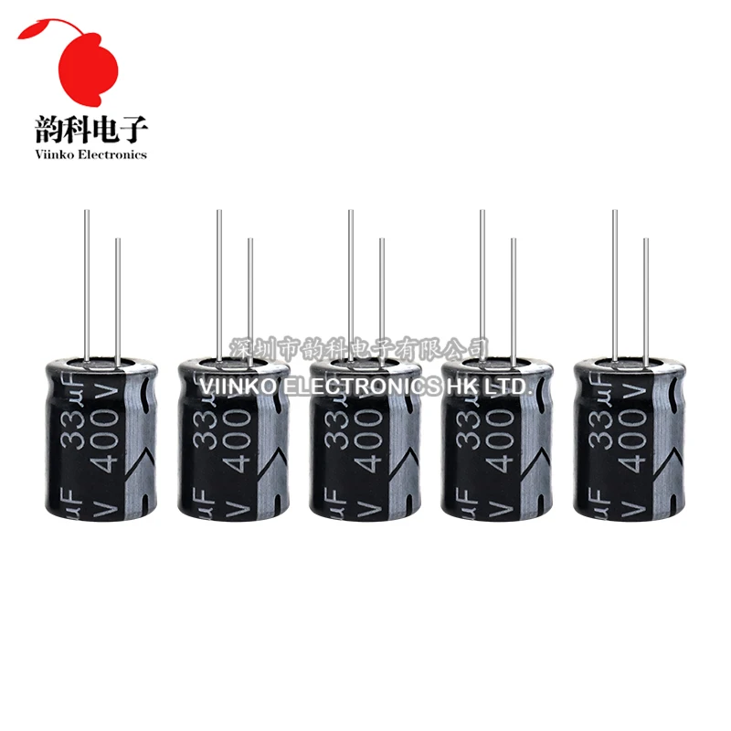 5 uds 400V condensador electrolítico de aluminio 1UF 2,2UF 3,3UF 4,7UF 6,8UF 10UF 15UF 22UF 33UF 47UF 68UF 82UF 100UF 120UF 150UF