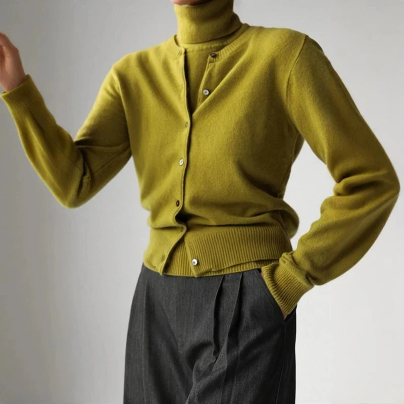 Tornova Damen-Pullover, einfarbig, Strickjacke, langärmelig, O-Ausschnitt, einreihig, Strickmantel, lässig, Herbst 2022, modisch, weiblich, Oberbekleidung