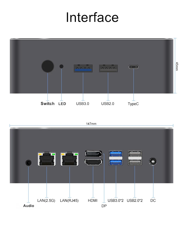 Topton TOPC Mini PC 13th Gen Intel Core i9 13900H i7 13700H i5 2xDDR4 2xNVMe 2xLAN Windows 11 Pro Desktop Gaming Computer WiFi6E