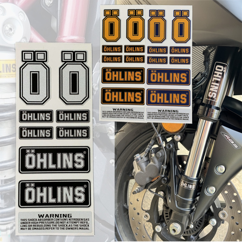 Светоотражающая наклейка OHLINS, гоночная подвеска, модификация амортизатора, декоративная наклейка, водонепроницаемая для kawasaki, аксессуары для мотоциклов