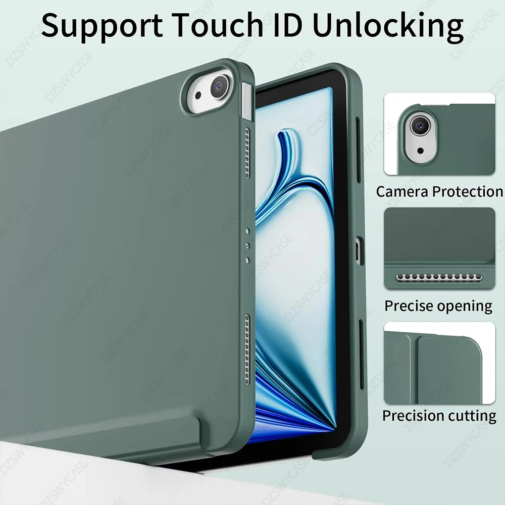 Funda de silicona para iPad 10th 10,9 A16 11, Air 10,9 11 M2 M3, 10,2 7/8/9th 9,7 5/6th, mini 5 6 7, Pro 11 M4, funda protectora