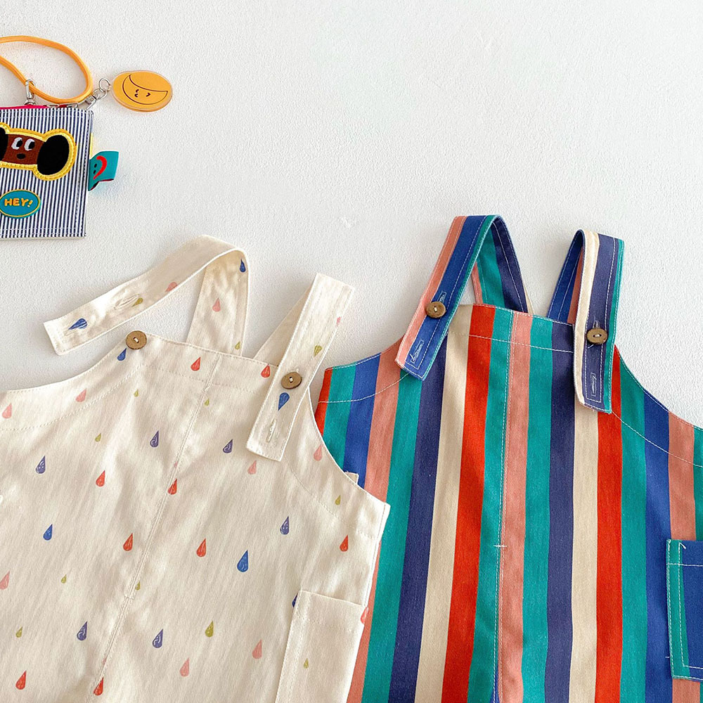 Ropa de verano para niños de 9M-5T, monos a rayas coloridas, monos con estampado de gotas de lluvia para niñas, traje para niños