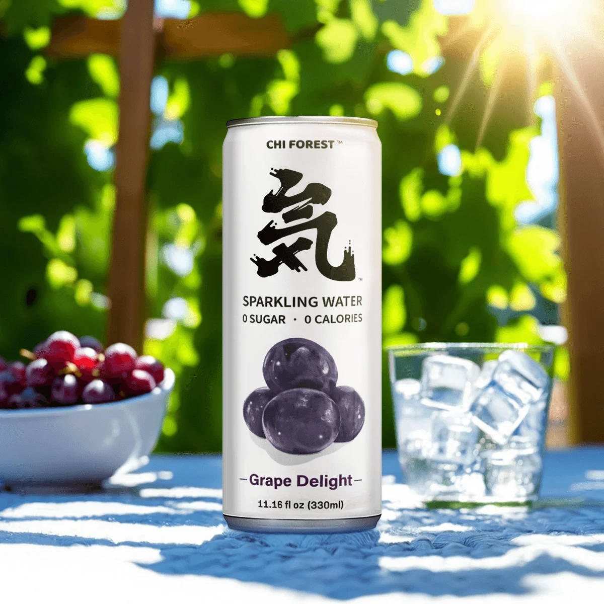 [3Packs] Grape Delight Soda Sparkling Water, 0 Sugar and 0 Calorie Bubbly Water [Value Pack], 330ml*6Cans*3Packs