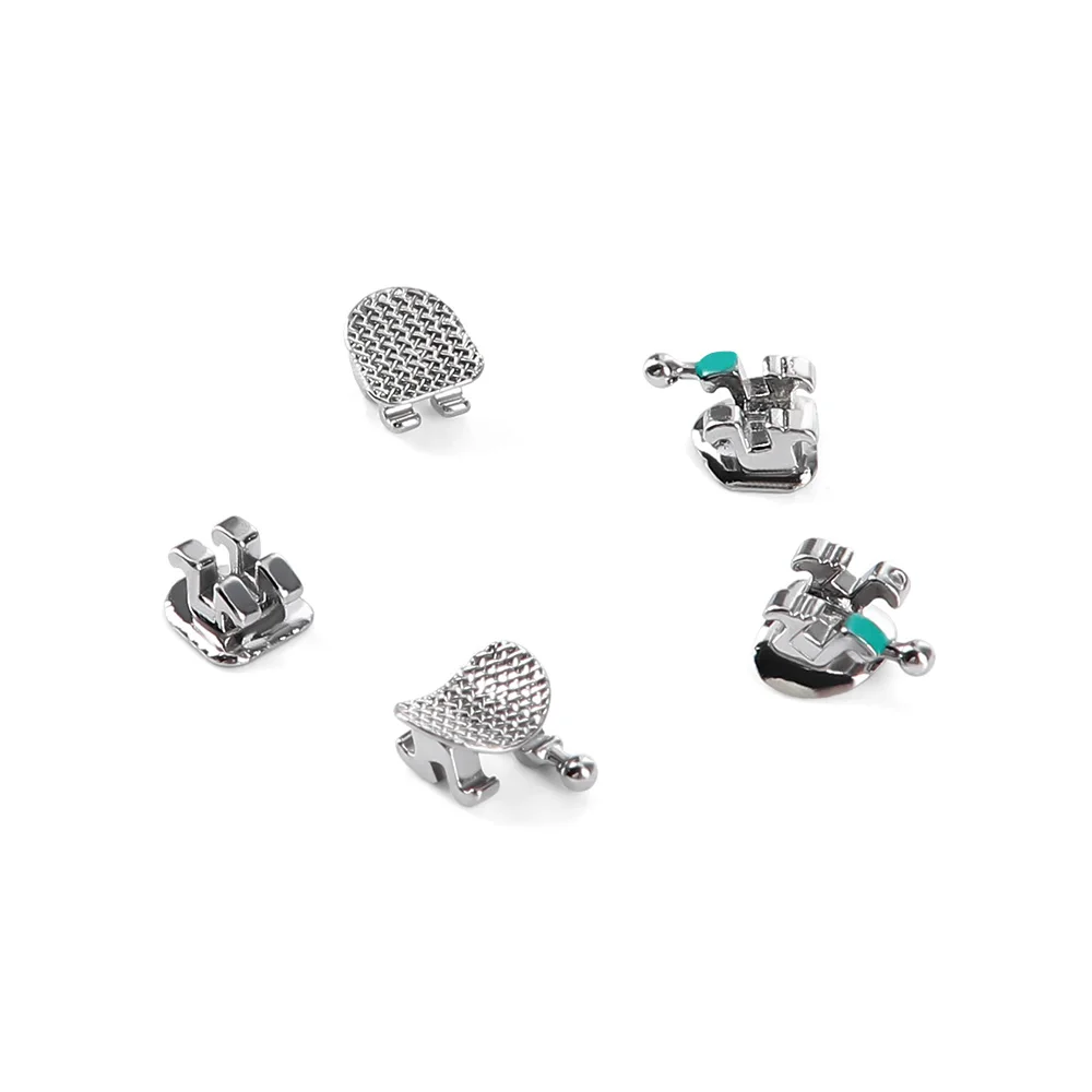 1Pack Azdent PLUS Dental Orthodontic Mesh Base Brackets Standard Roth/MBT 0.022"/0.018" with 3/3-4-5 Hooks