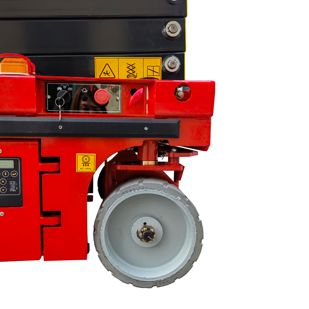 Plataforma de trabalho aérea de elevador de tesoura autopropelido, 8m, 450kg, elevador de acionamento hidráulico, caminhada automática, mesa de elevação elétrica de tesoura