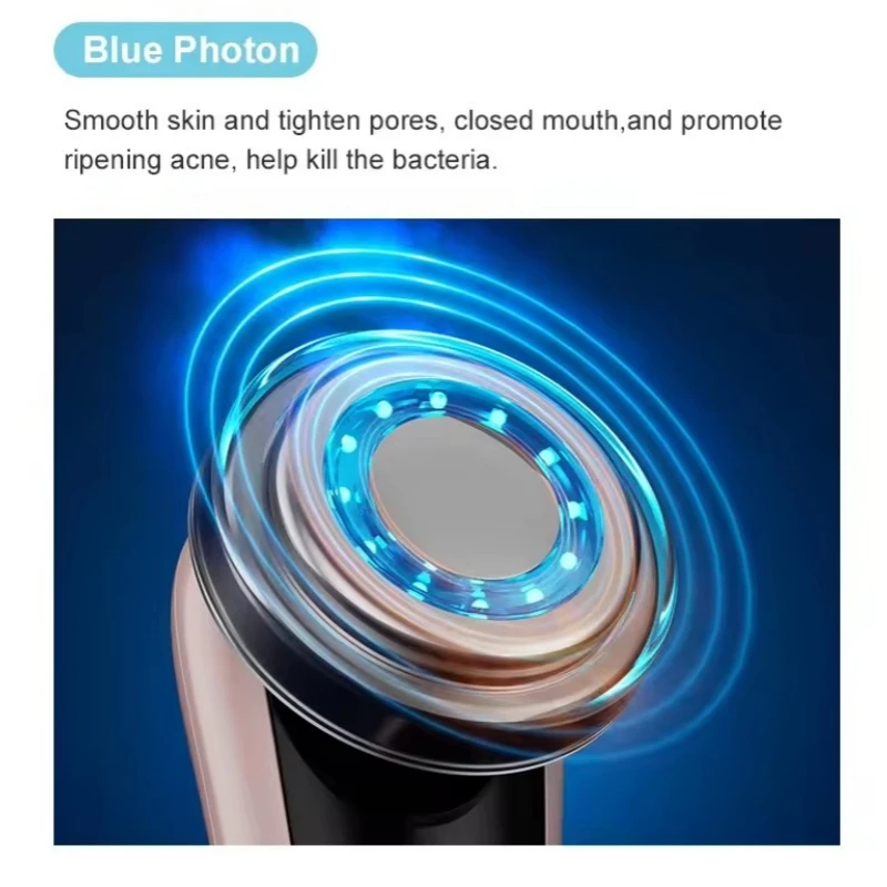 Escova elétrica de limpeza facial com luz LED, ferramenta recarregável USB para cuidados com a pele, bateria de lítio, com presente para mãe e esposa