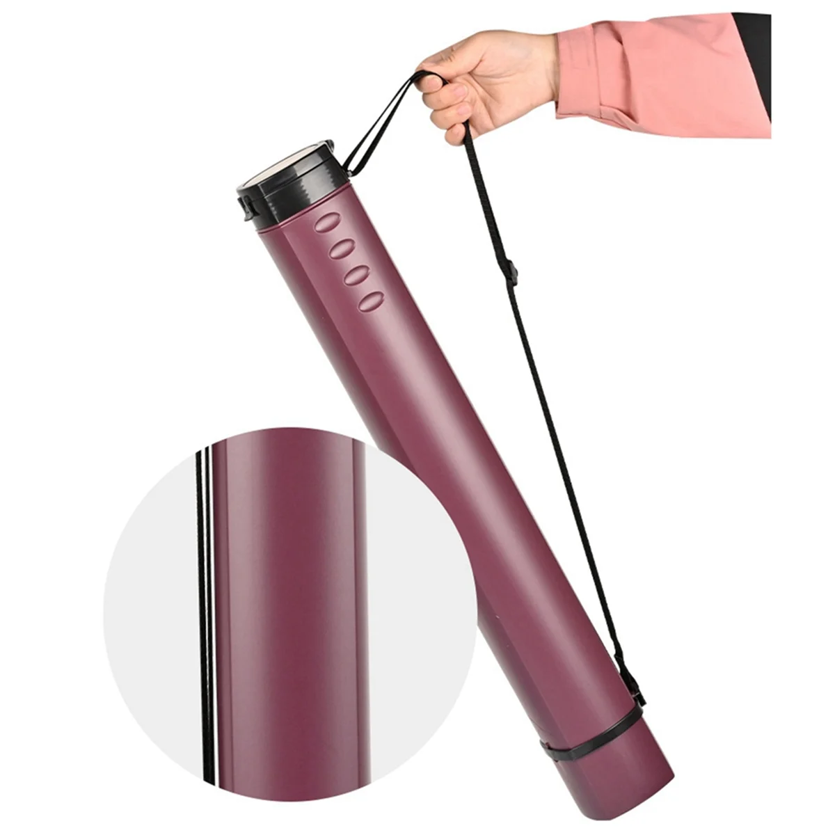 BAAU Composite Recurve Bow PP Telescopic Barrel ยิงธนูกลางแจ้ง Barrel อุปกรณ์จัดเก็บข้อมูล สีดํา