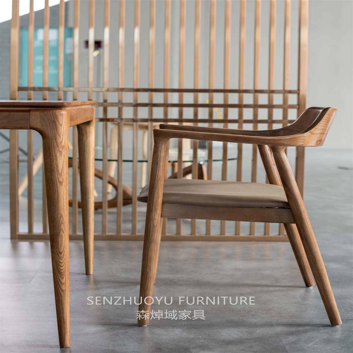 Silla de comedor de diseño de madera maciza, muebles de comedor, cafetería