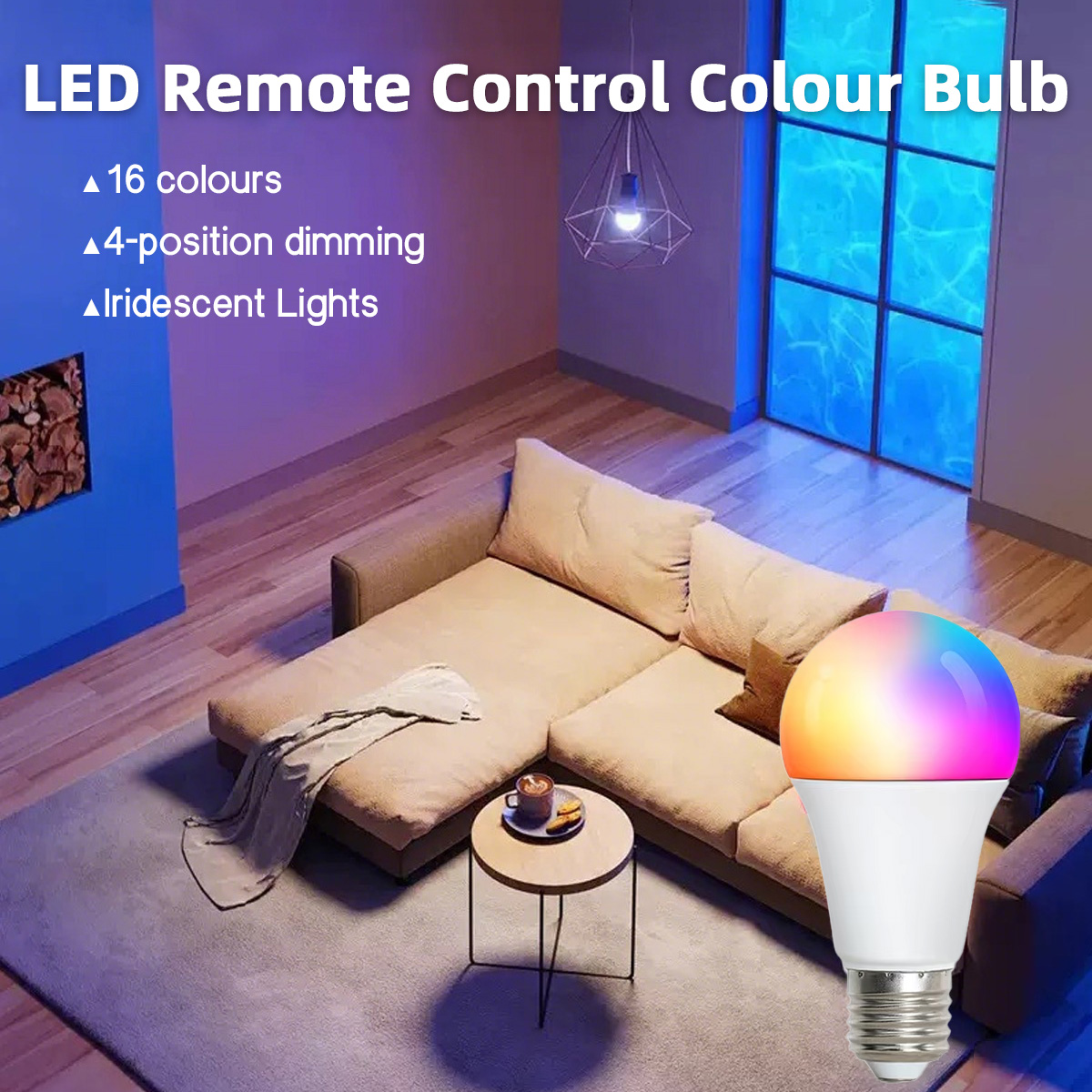 16 Color Rgbw Colorful Infrared Remote Control Bulb 24 Key Remote Control Spotlight Color Changing Party Atmosphere Light