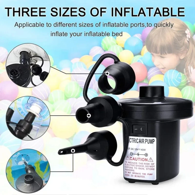 Elektrische aufblasbare Pumpe, Mini-Luftkissen, tragbare Campingpumpe, schnelle Füllung, Matratze, Schwimmbad, Luftfüllgebläse, Injektor