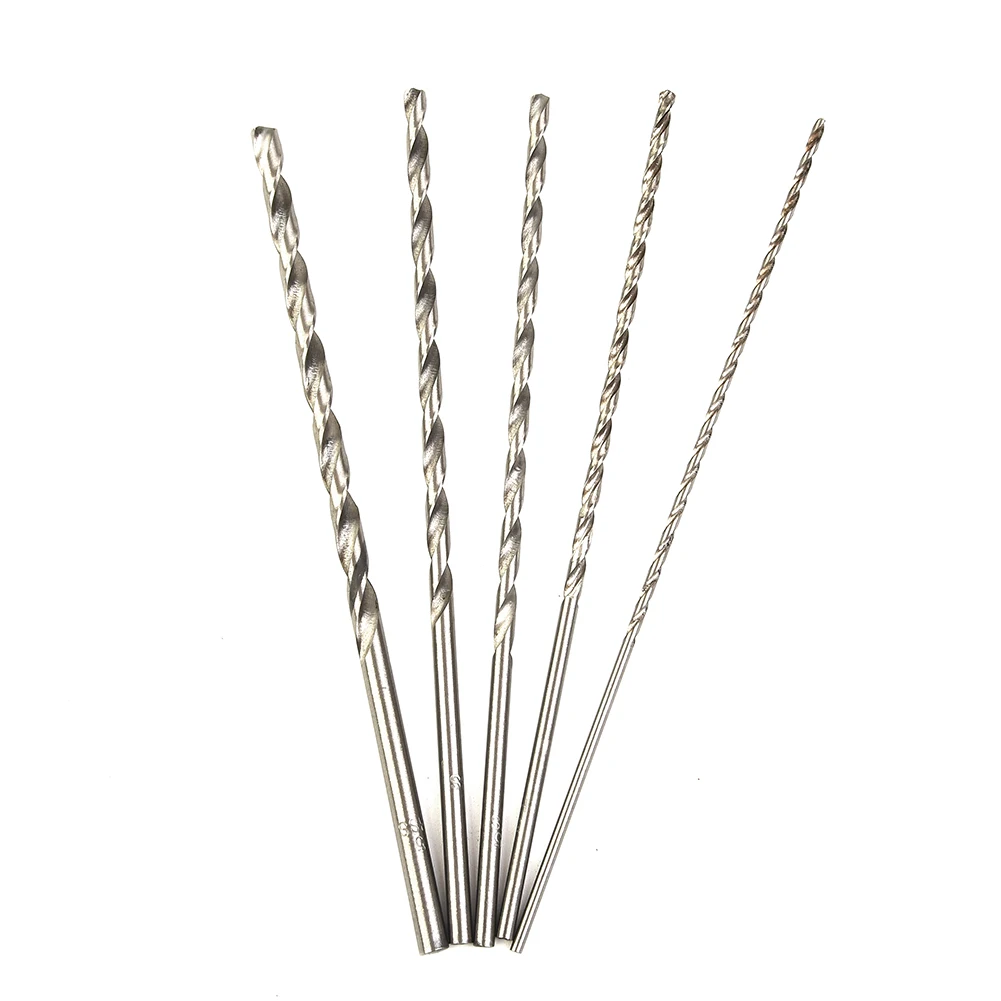Juego de brocas de acero de alta velocidad HSS Extra largas, 5 uds., 150mm, 2mm/3mm,3,5mm,4mm,5mm, brocas para madera, aluminio, plástico