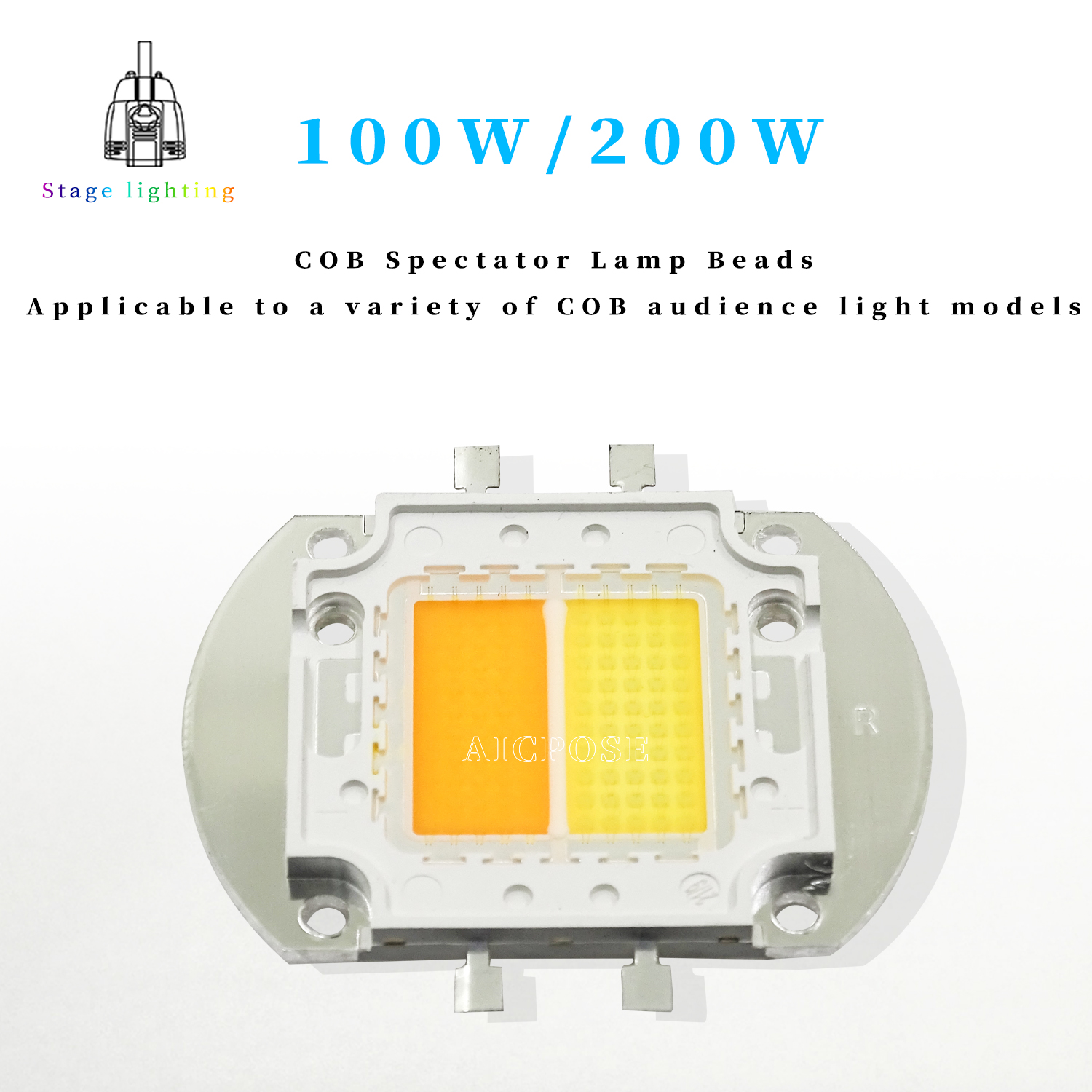 200 W LED COB Perlen Chip Warm Kalt Weiß Für 2 Augen 4 Augen COB Publikum Licht Flutlicht Lampe LED COB Chips