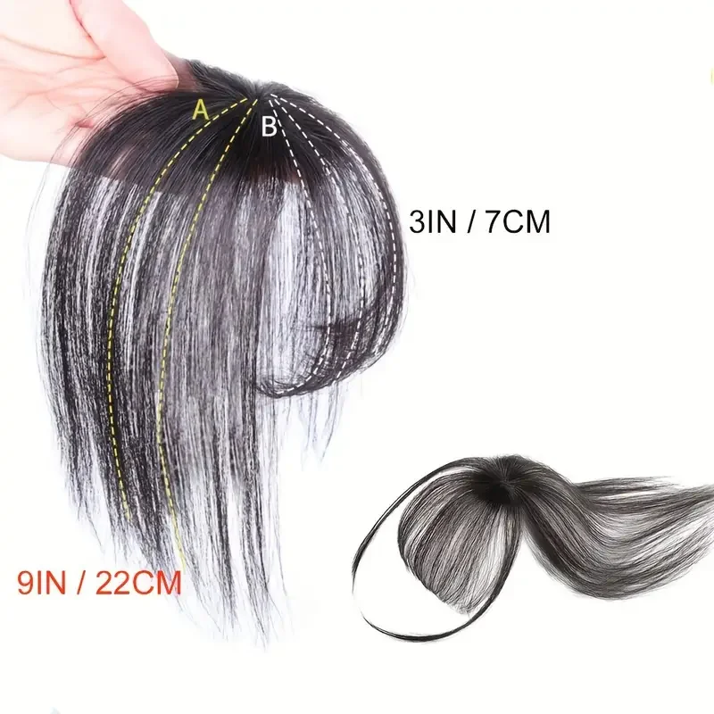 franja de cabelo sintético com clipe de topper de cabelo na extensão do cabelo estilo ar 3D franja de cabelo leve