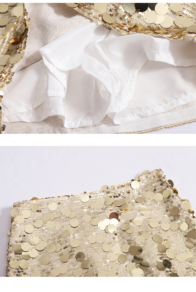 여성용 밝은 스팽글 짧은 스커트, A라인 스커트, 골드 샤이니 스커트, 여름 2024 신상