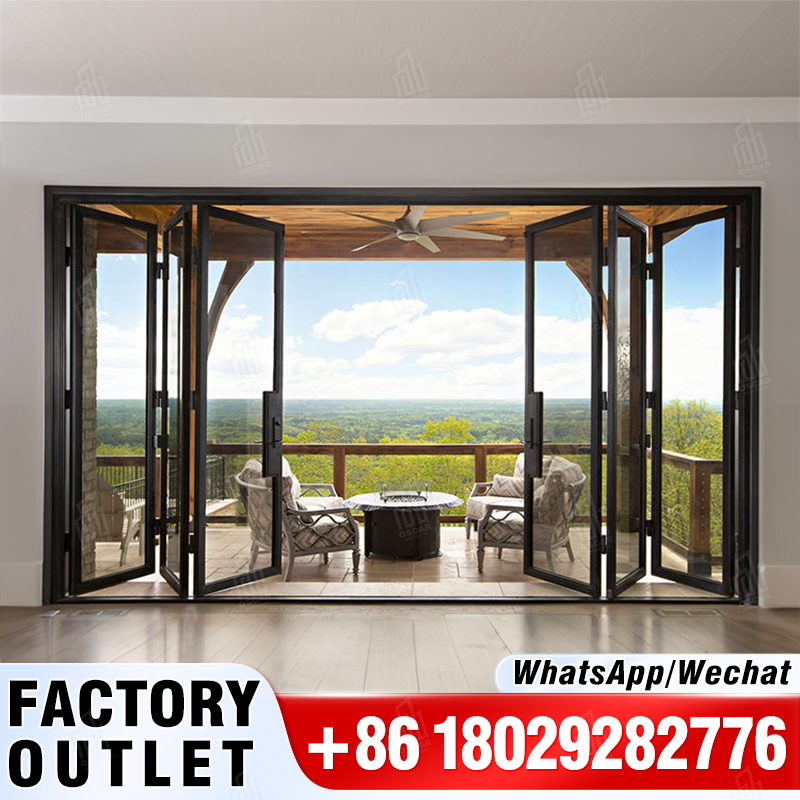 Hermosa puerta plegable blanca para sistema de seguimiento, puerta plegable de acero inoxidable 304 con extremo plano lateral automático