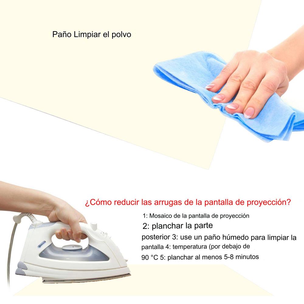 VEIDADZ Pantalla de proyección Rejilla blanca Anti-luz Pantalla de proyección 16:9 60 72 84 100 120 130 pulgadas Tela reflectante para cine en casa en interiores